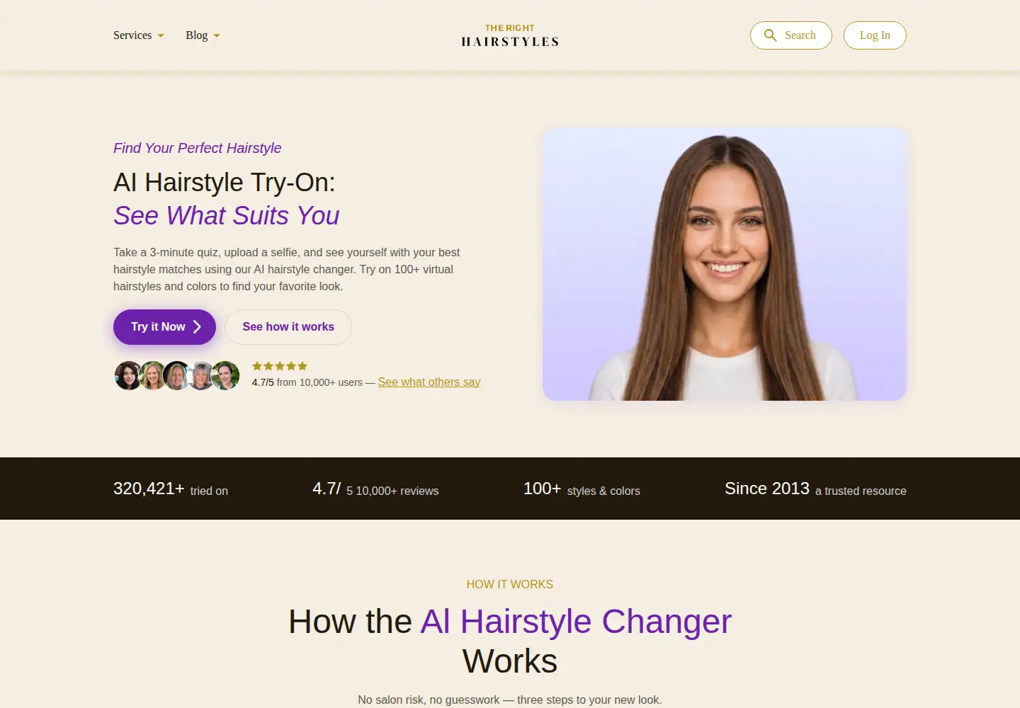 Screenshot of therighthairstyles.com