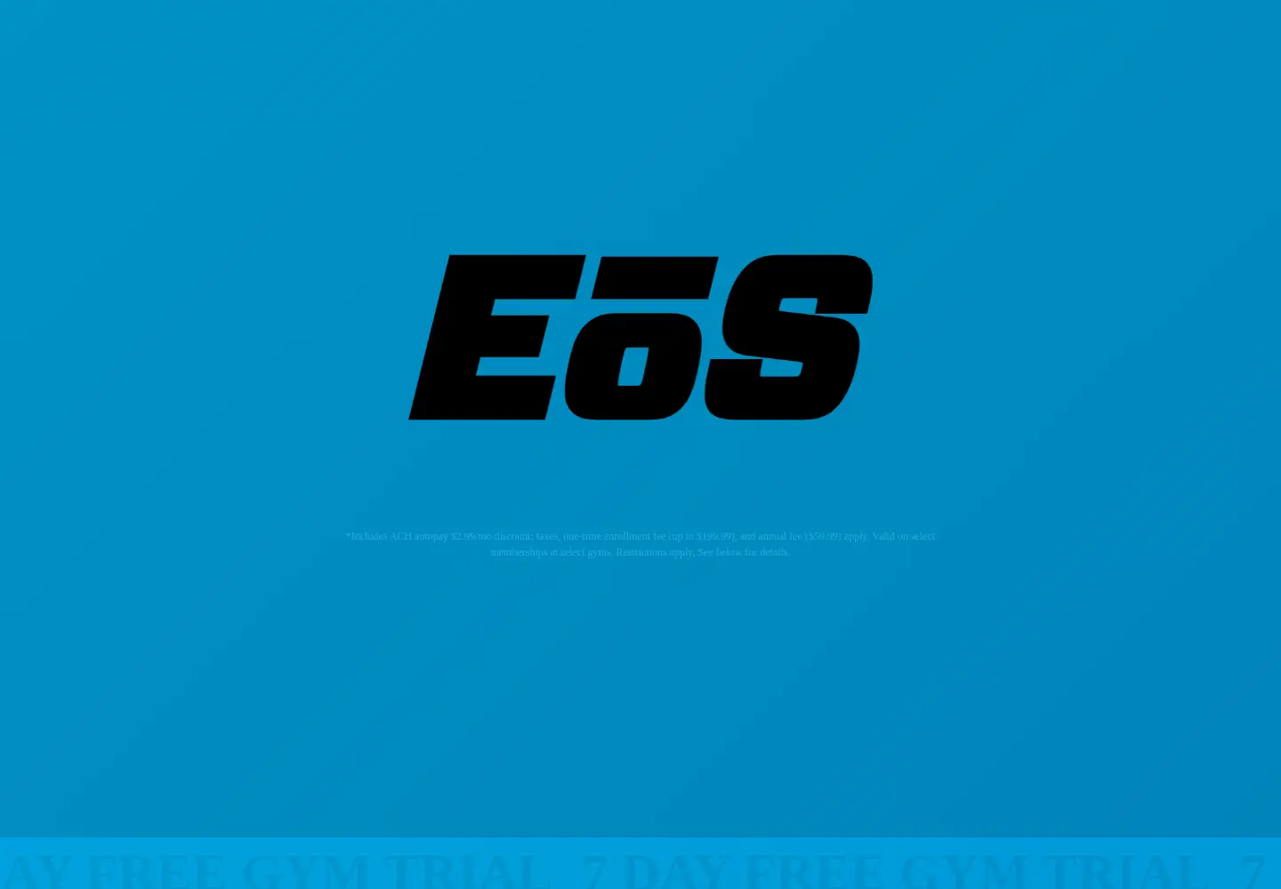 Captured homepage of eosfitness.com in the current scan