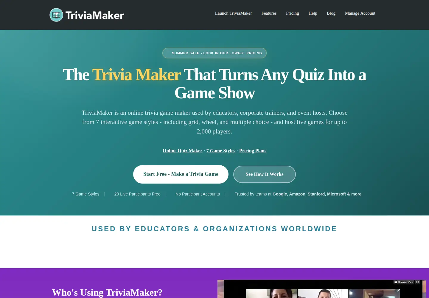 Screenshot of triviamaker.com