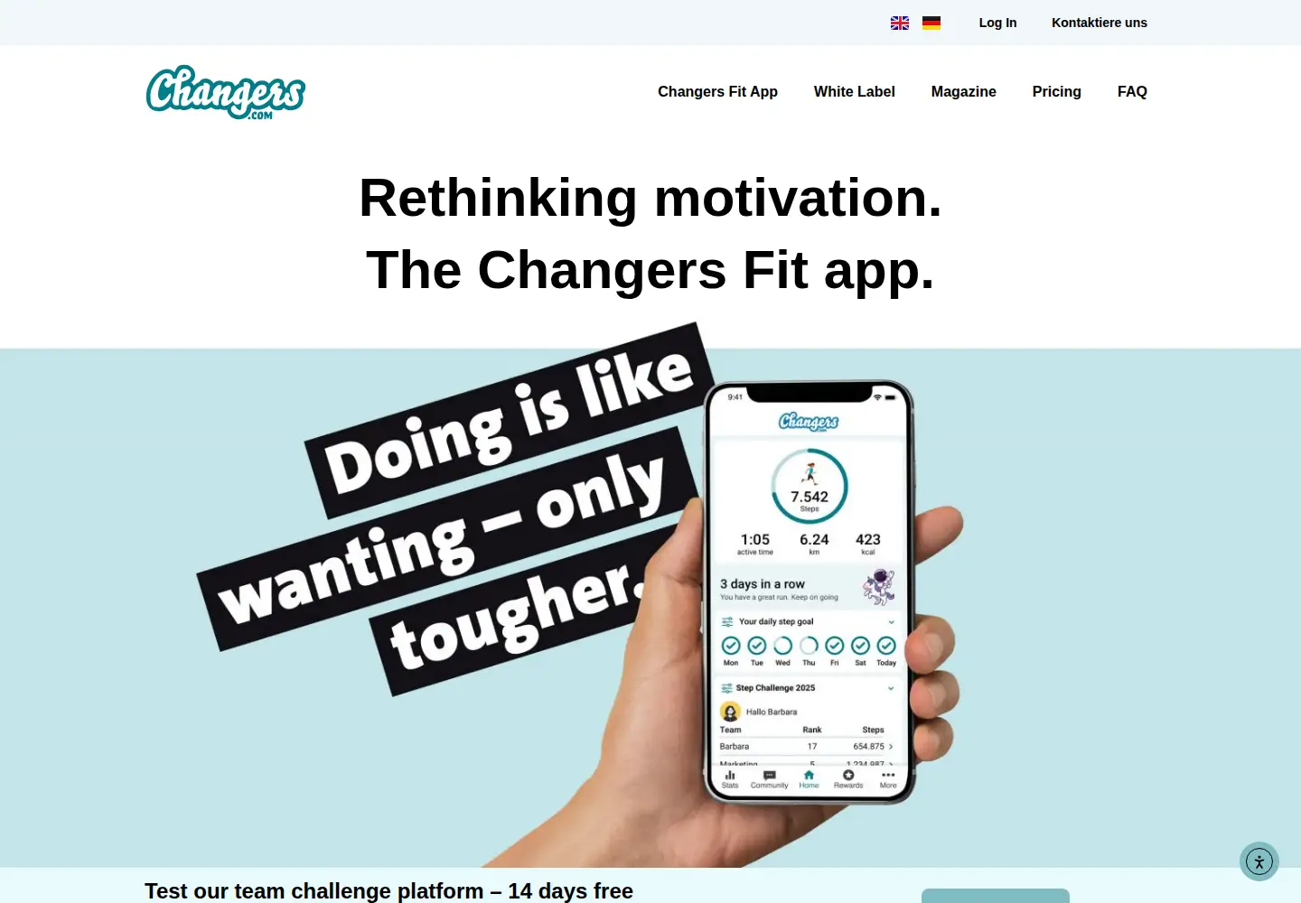 Screenshot of changers.com