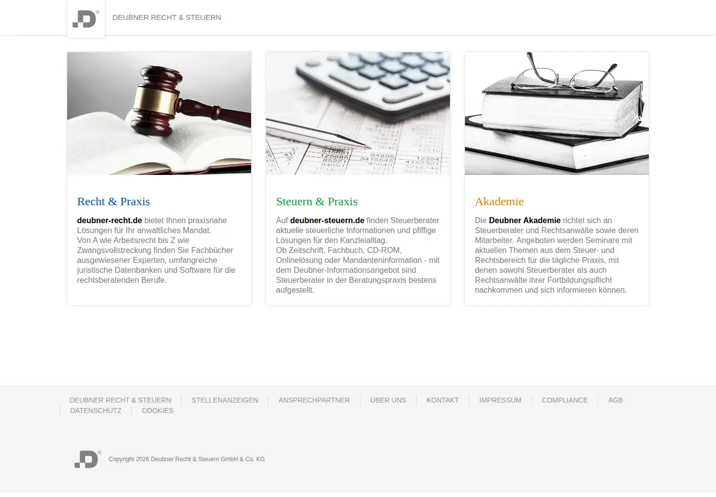 Screenshot of deubner-verlag.de