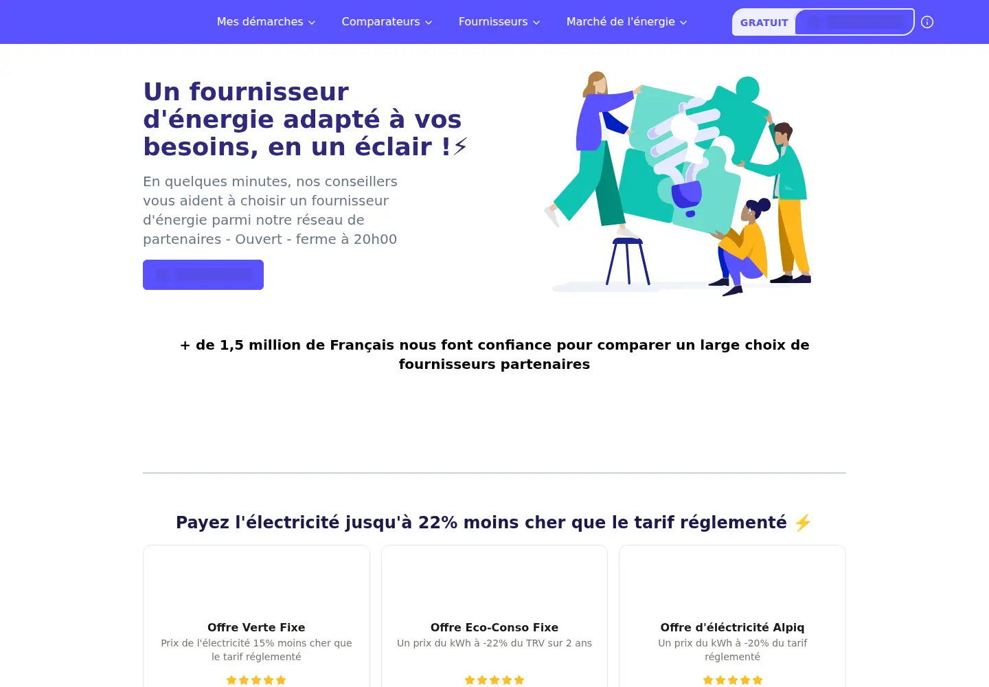 Screenshot of fournisseur-energie.com