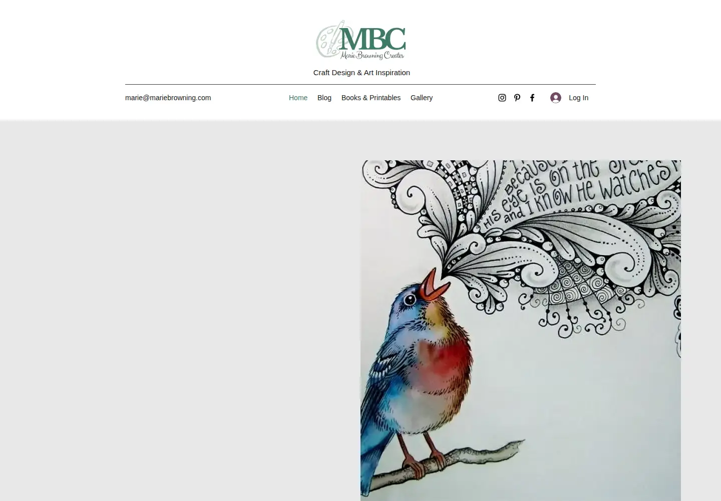Captured homepage of mariebrowning.com in the current scan