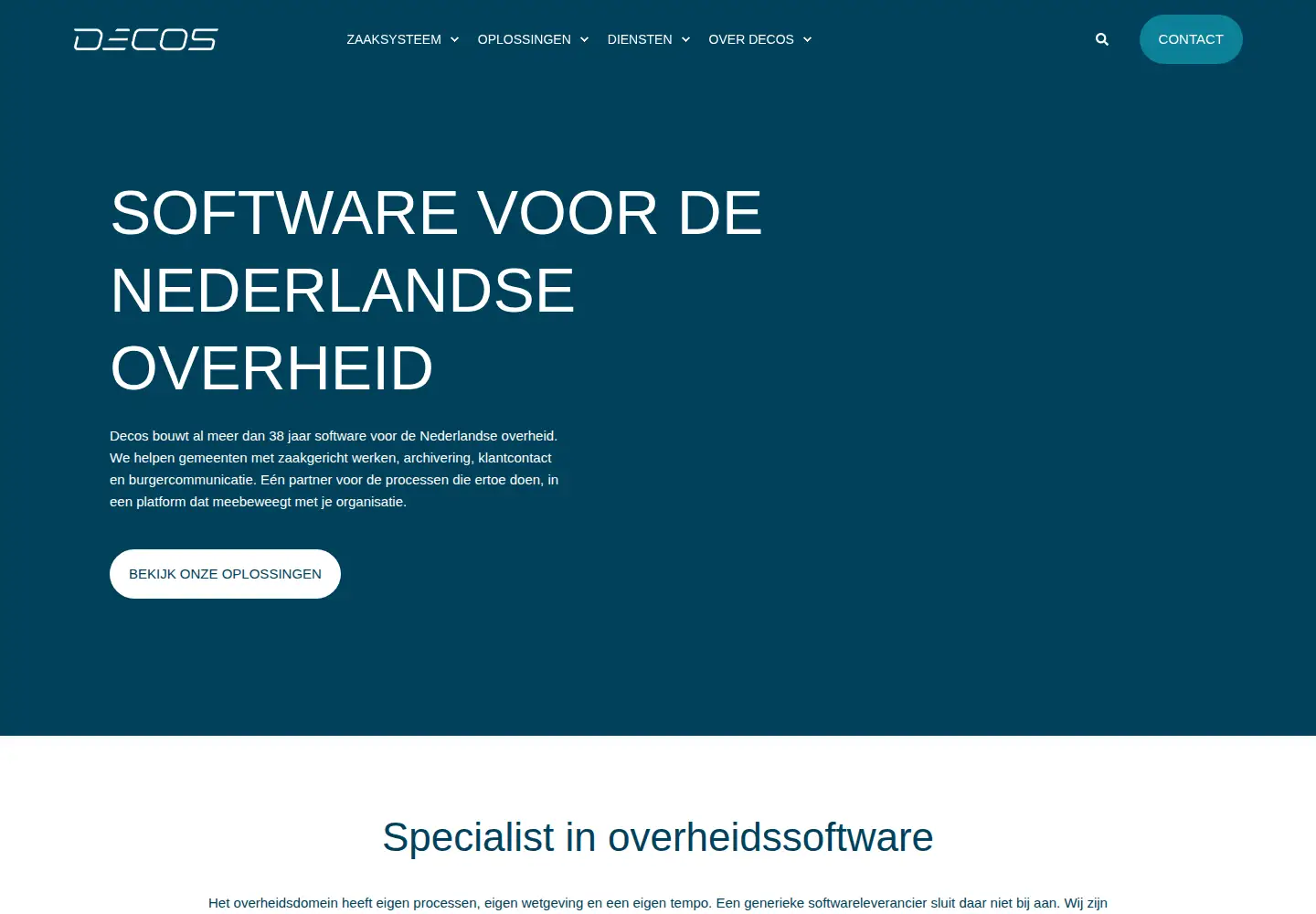 Captured homepage of decos.com in the current scan