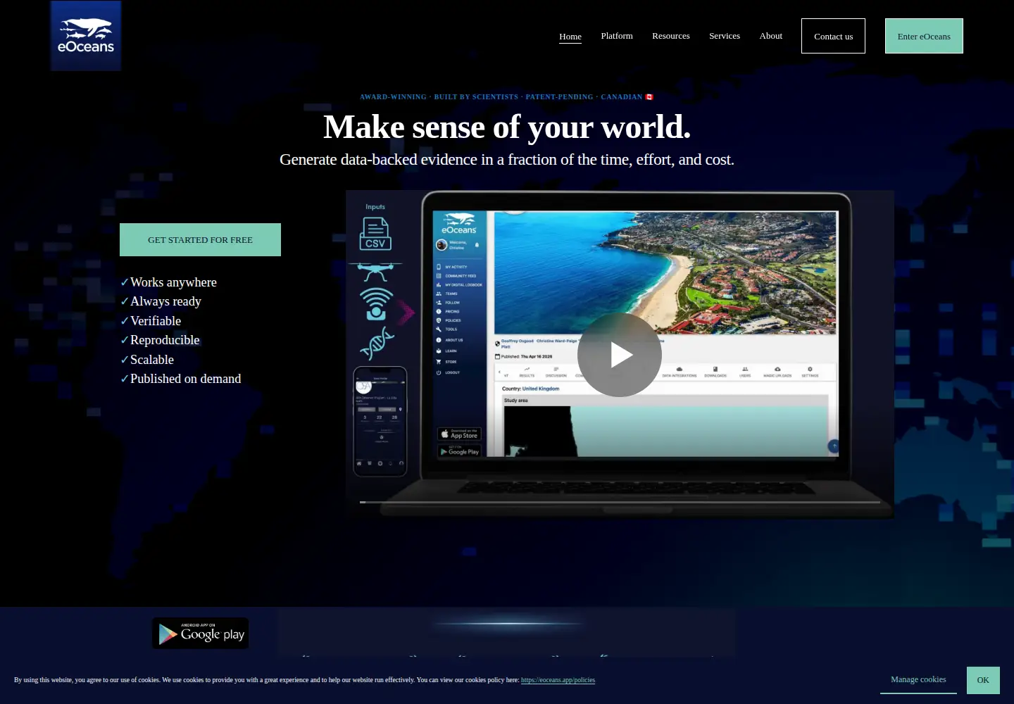 Screenshot of eoceans.co