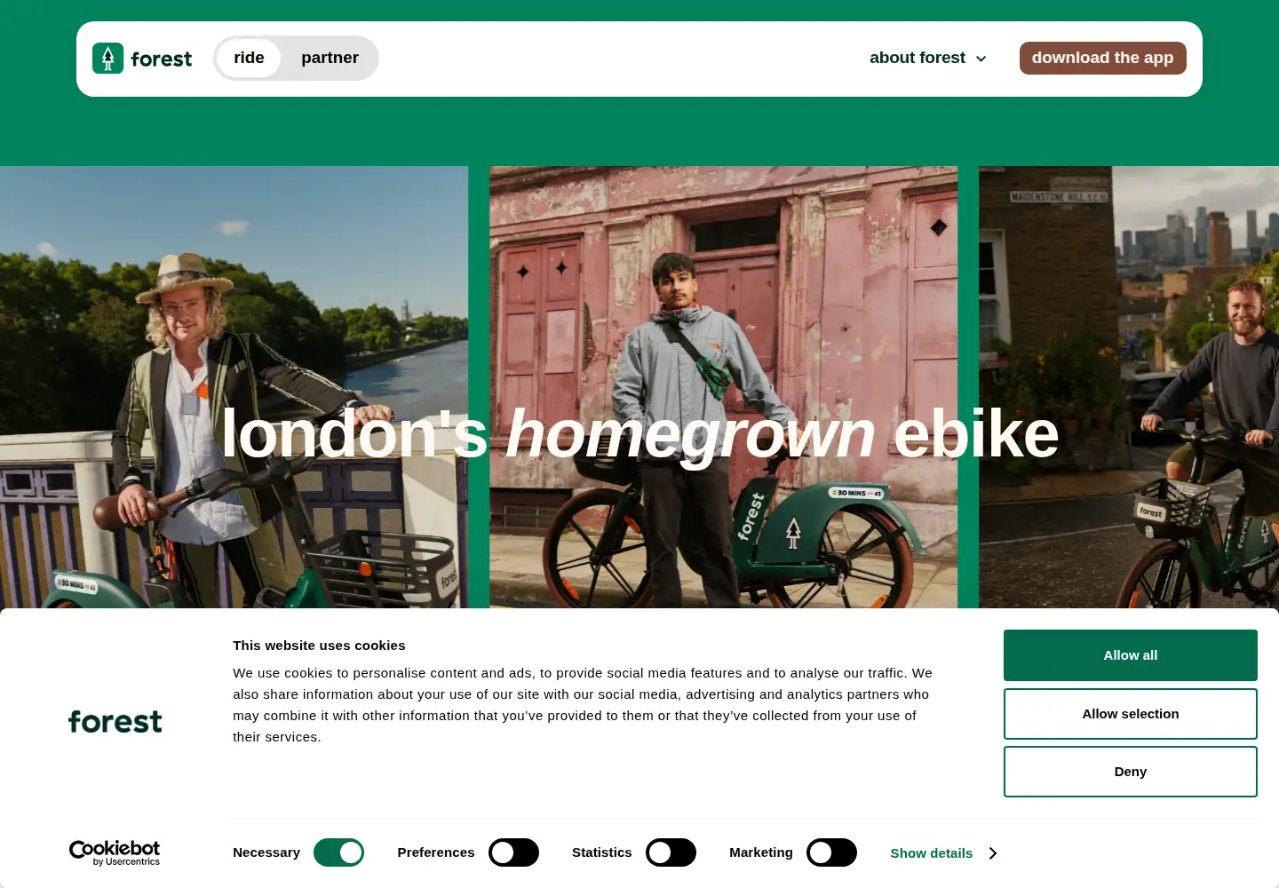 Screenshot of forest.bike