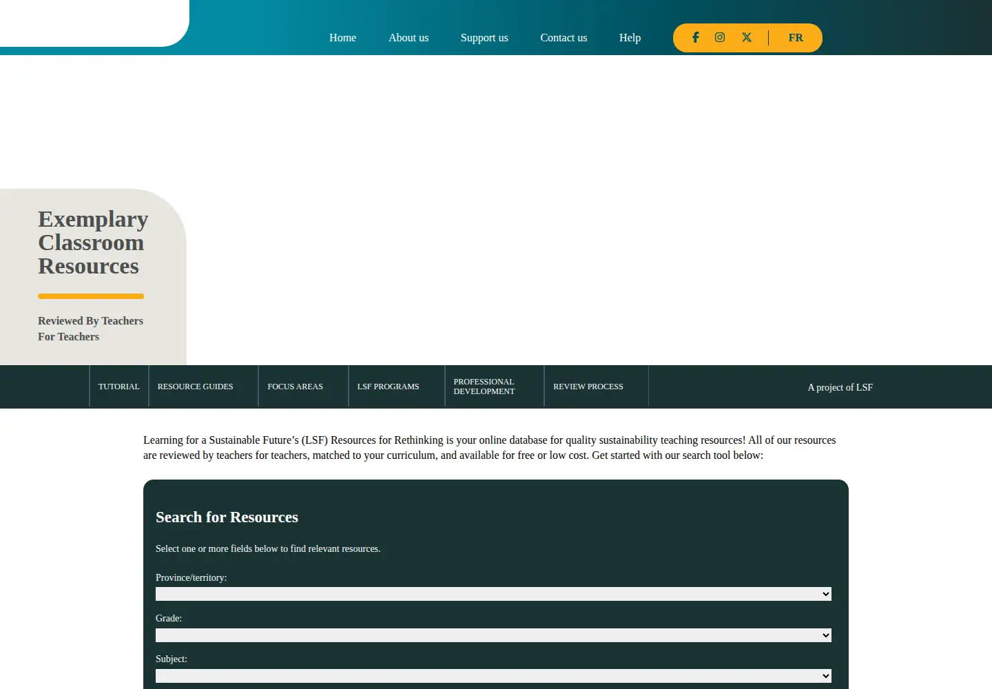 Screenshot of resources4rethinking.ca