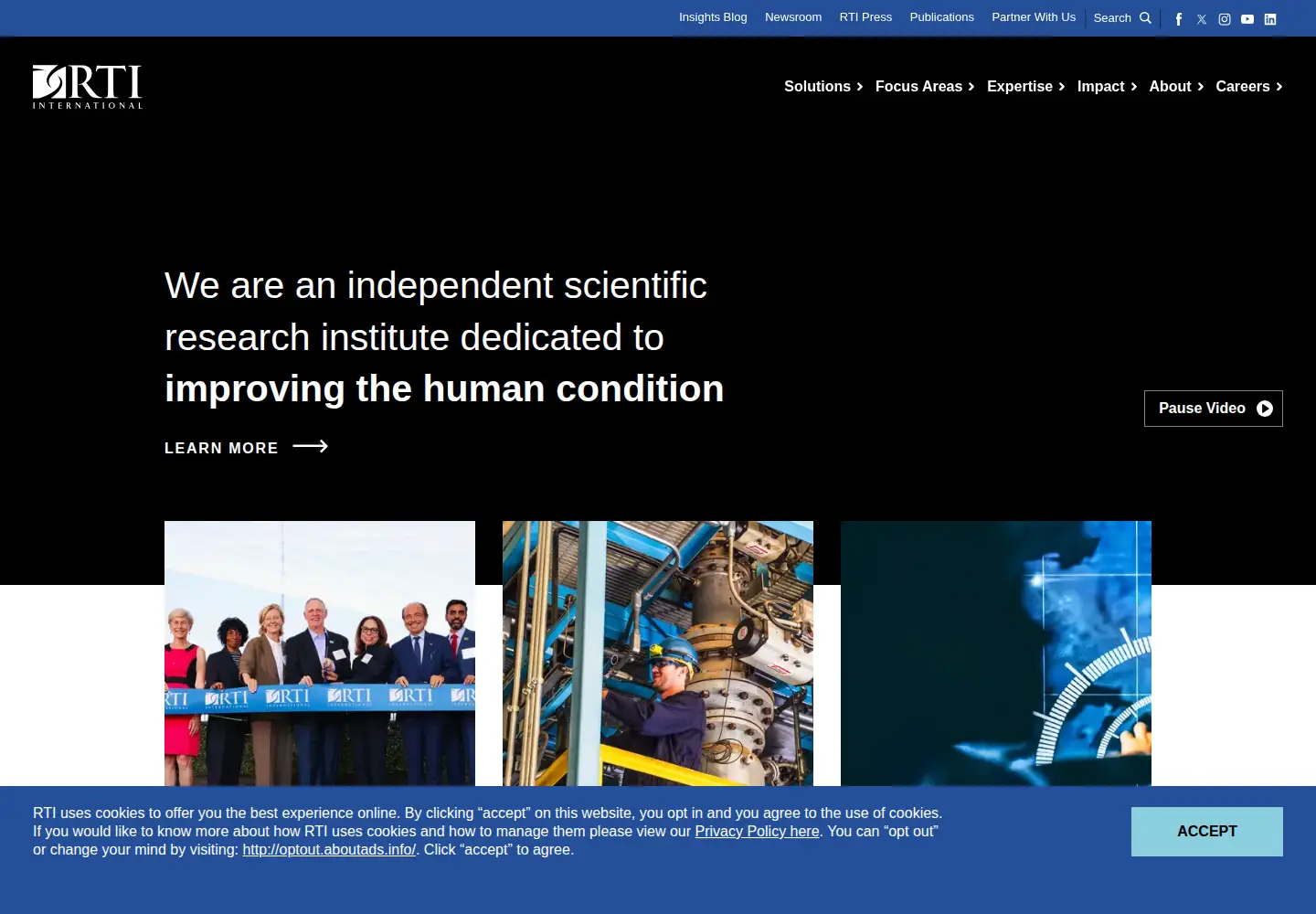 Screenshot of rti.org