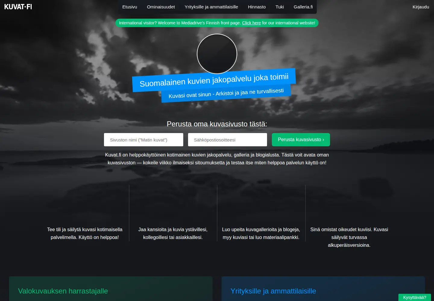 Screenshot of kuvat.fi