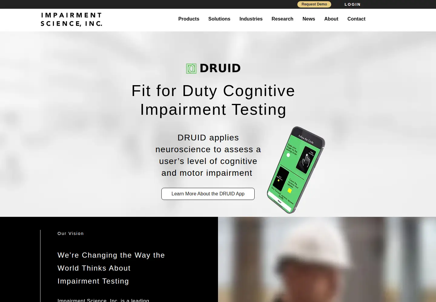 Screenshot of impairmentscience.com
