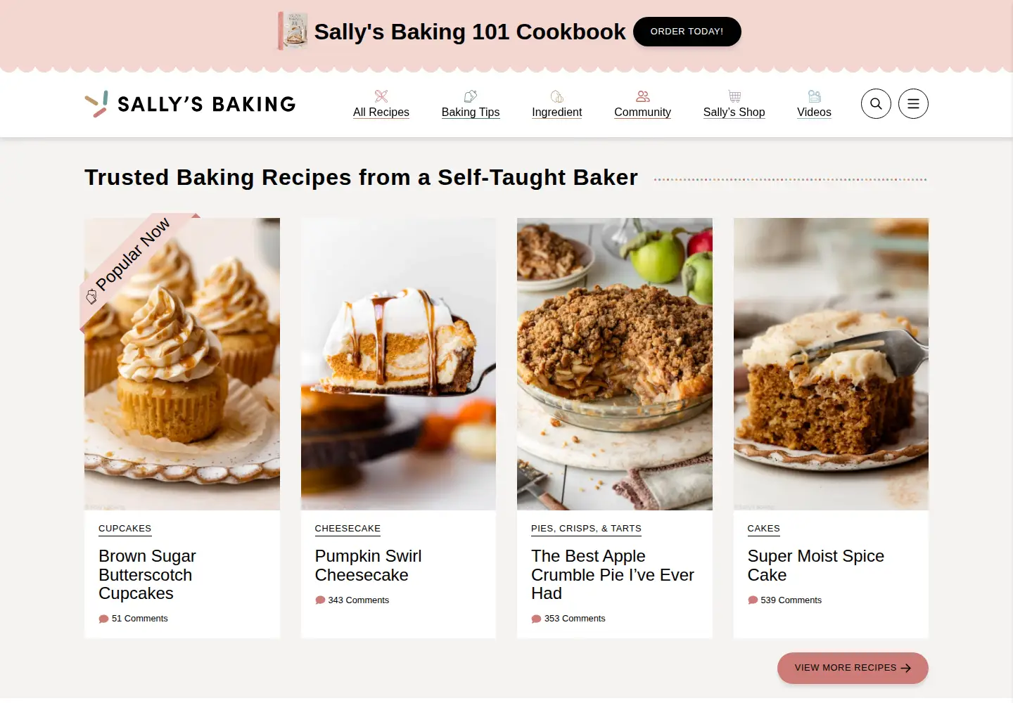 Screenshot of sallysbakingaddiction.com