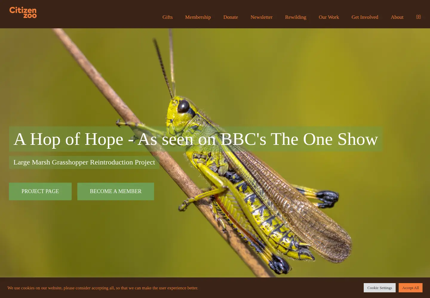 Captured homepage of citizenzoo.org in the current scan