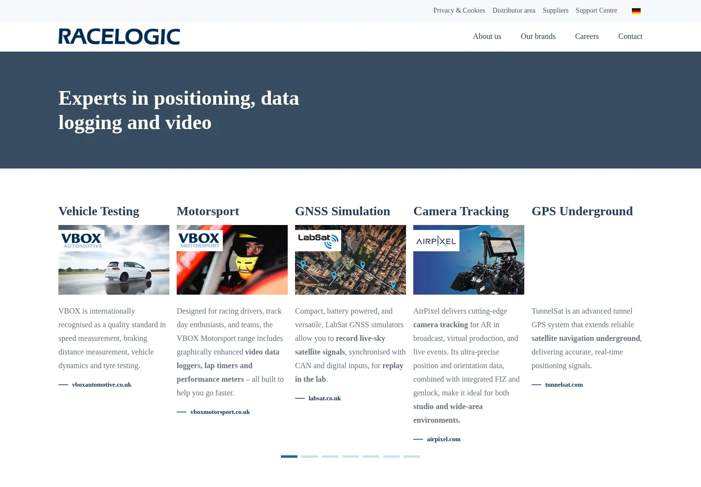 Screenshot of racelogic.co.uk