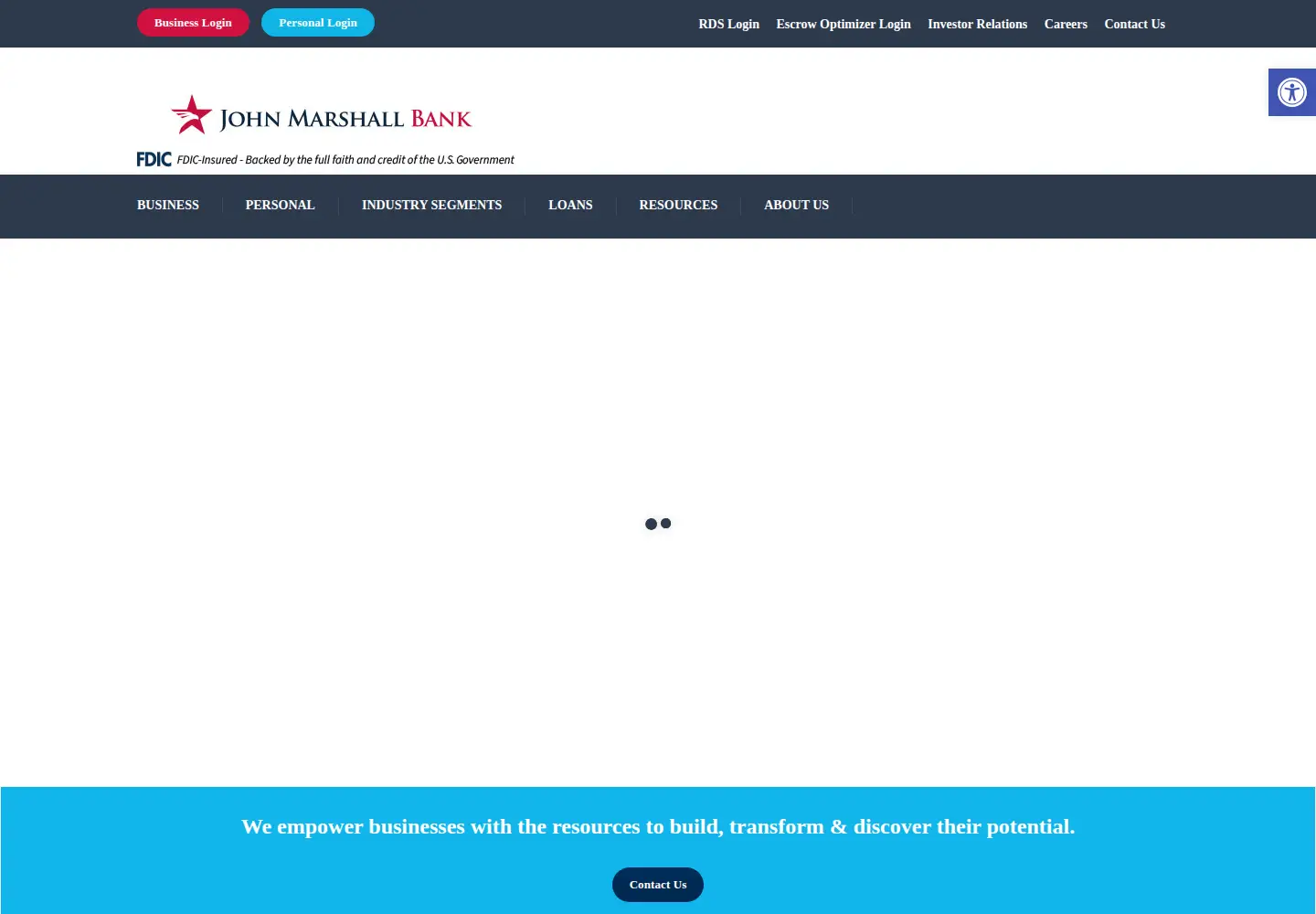 Screenshot of johnmarshallbank.com