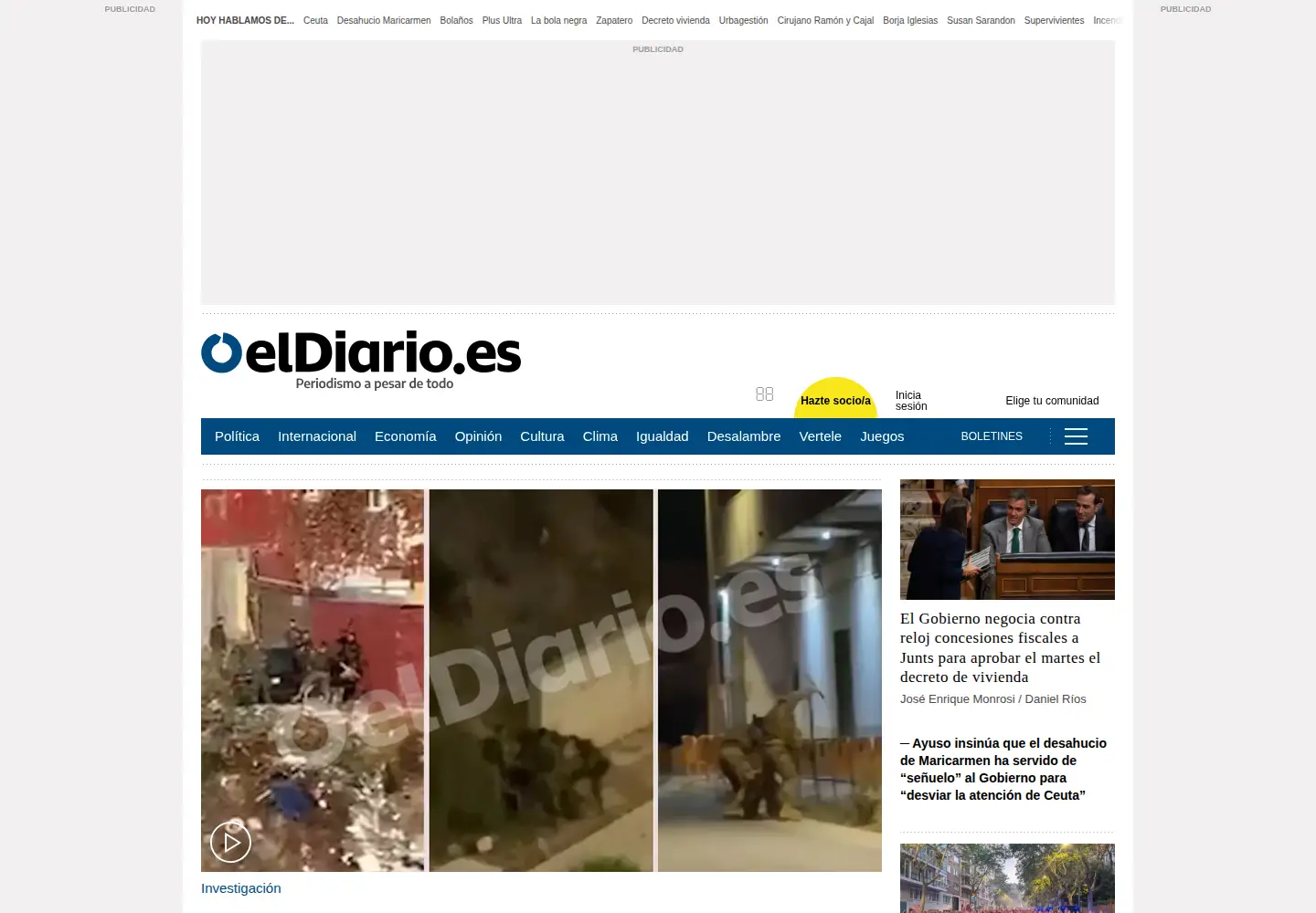 Screenshot of eldiario.es