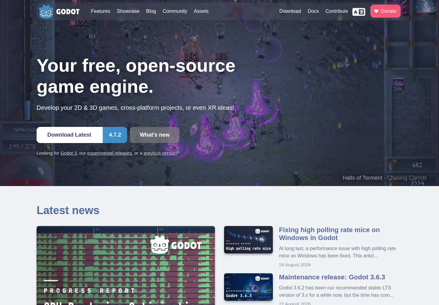Screenshot of godotengine.org