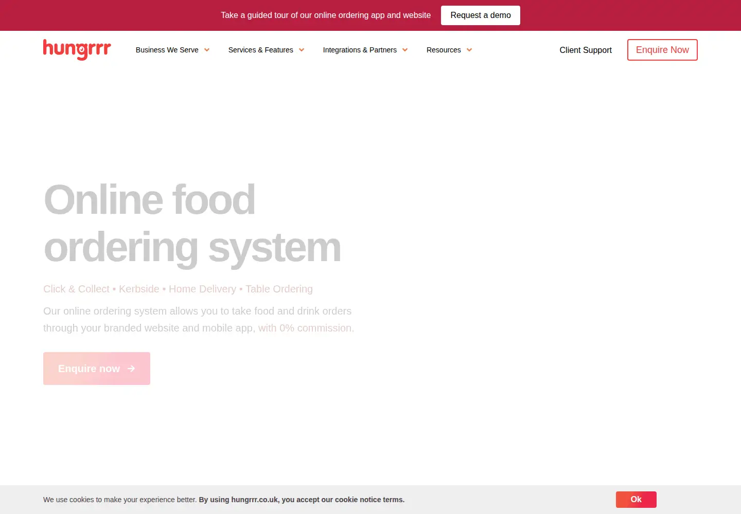 Captured homepage of hungrrr.co.uk in the current scan