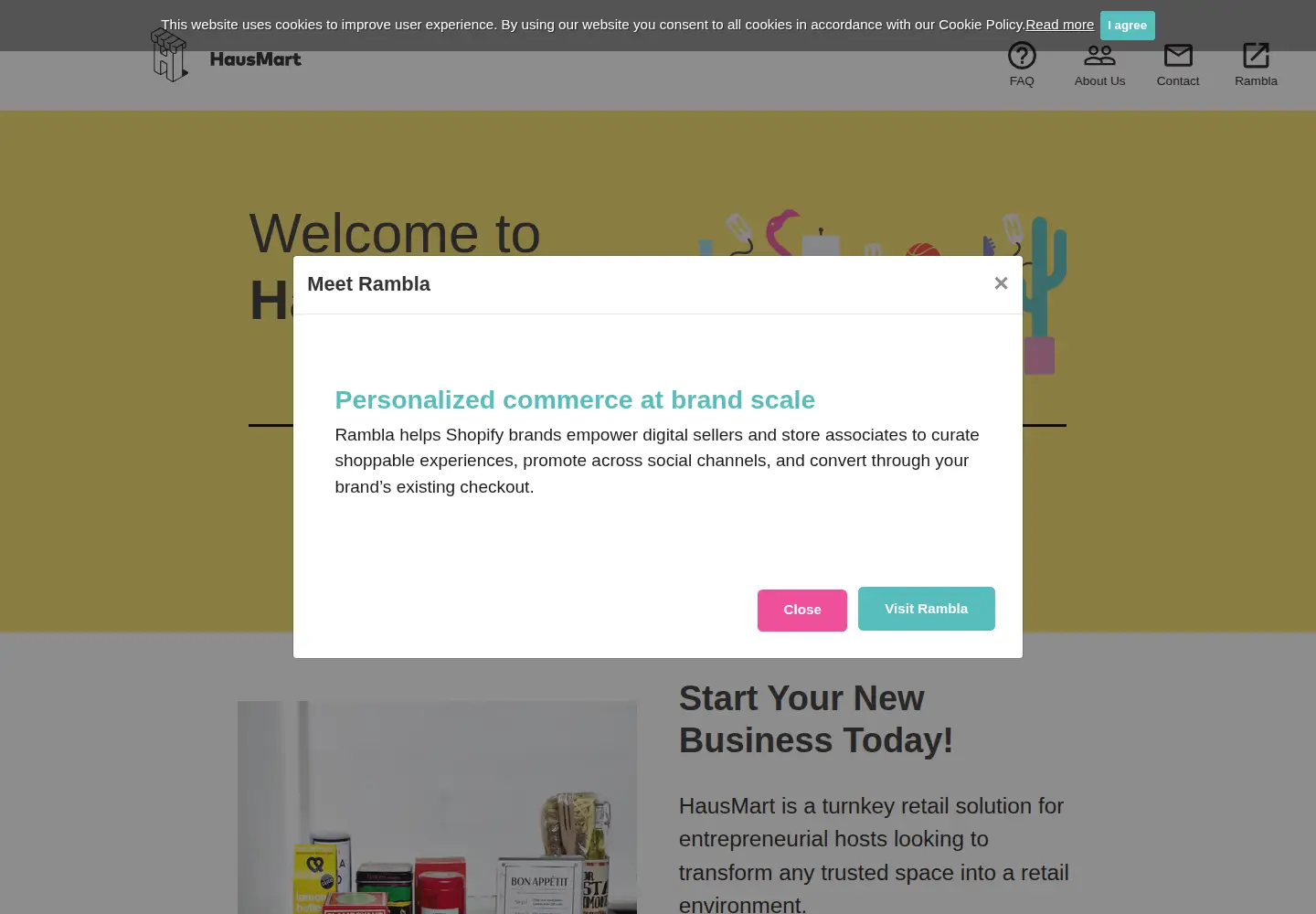 Captured homepage of hausmart.com in the current scan