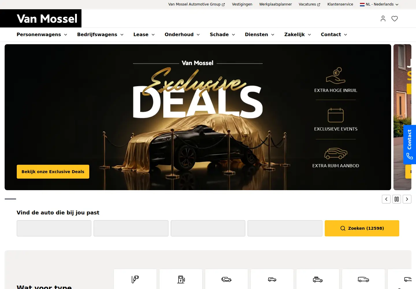 Screenshot of vanmossel.nl