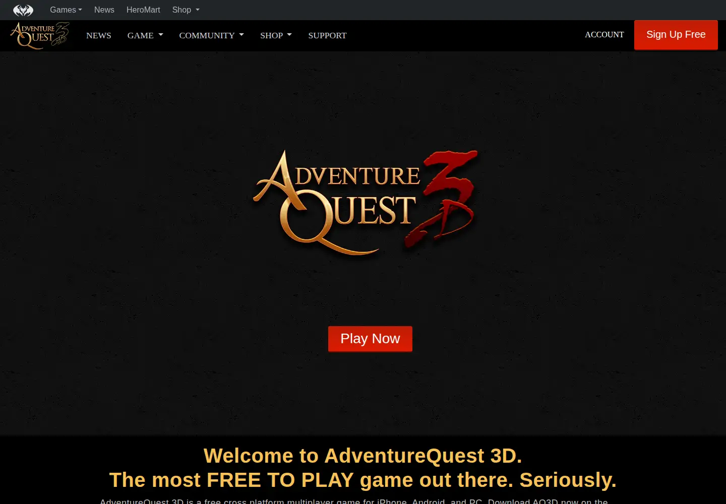 Captured homepage of aq3d.com in the current scan