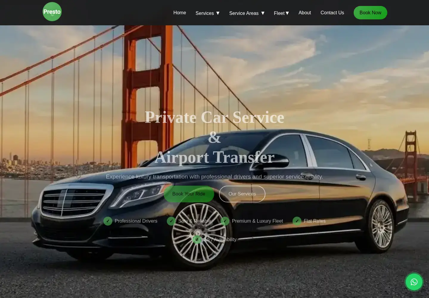 Screenshot of prestoride.com
