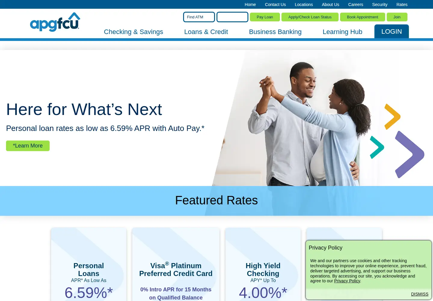 Captured homepage of apgfcu.com in the current scan