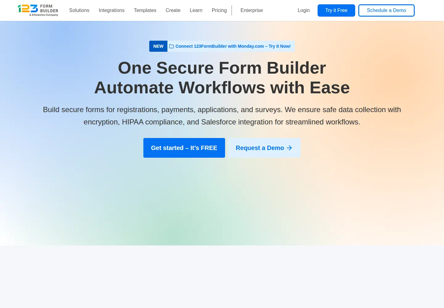 Screenshot of 123formbuilder.com