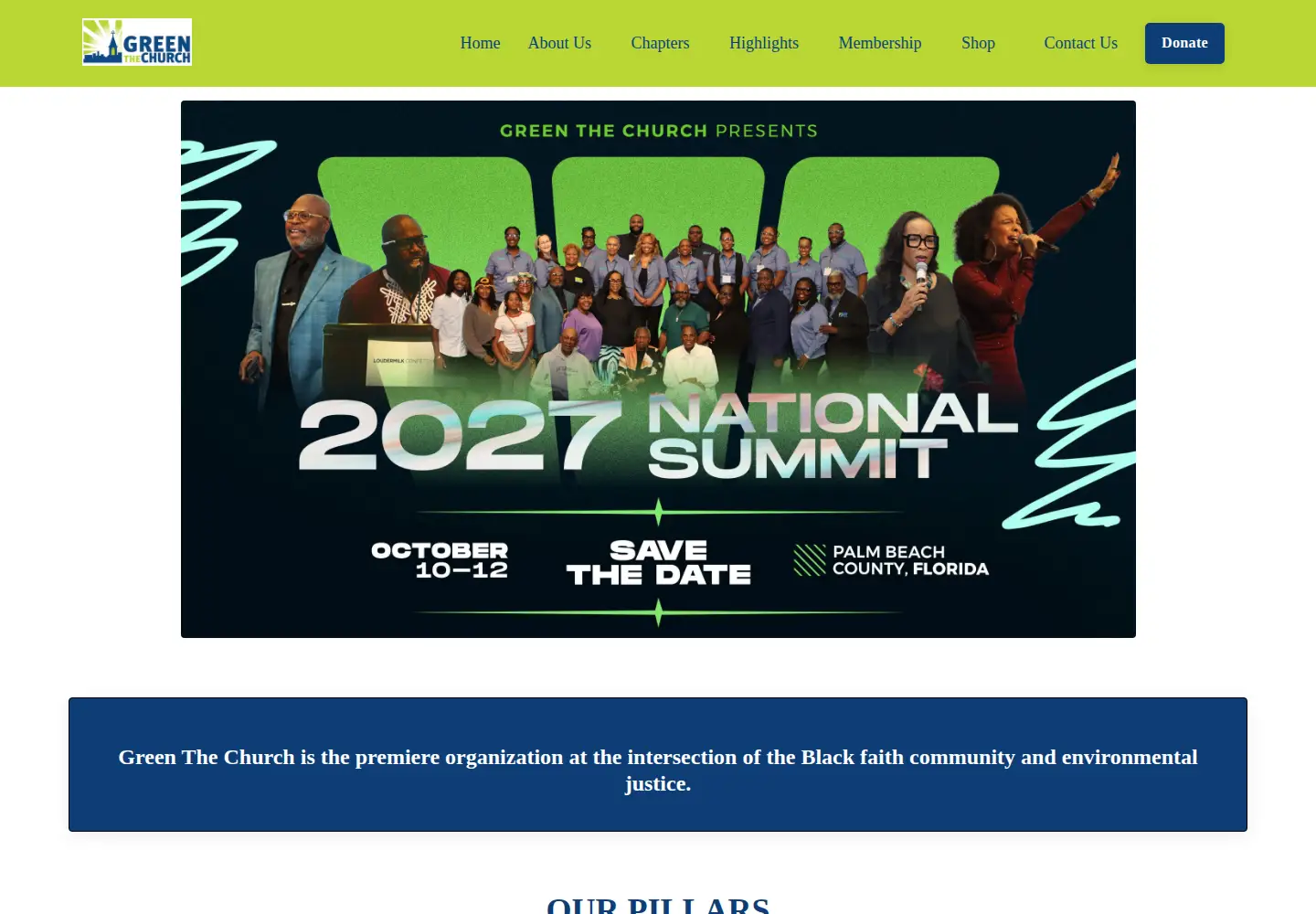 Screenshot of greenthechurch.org