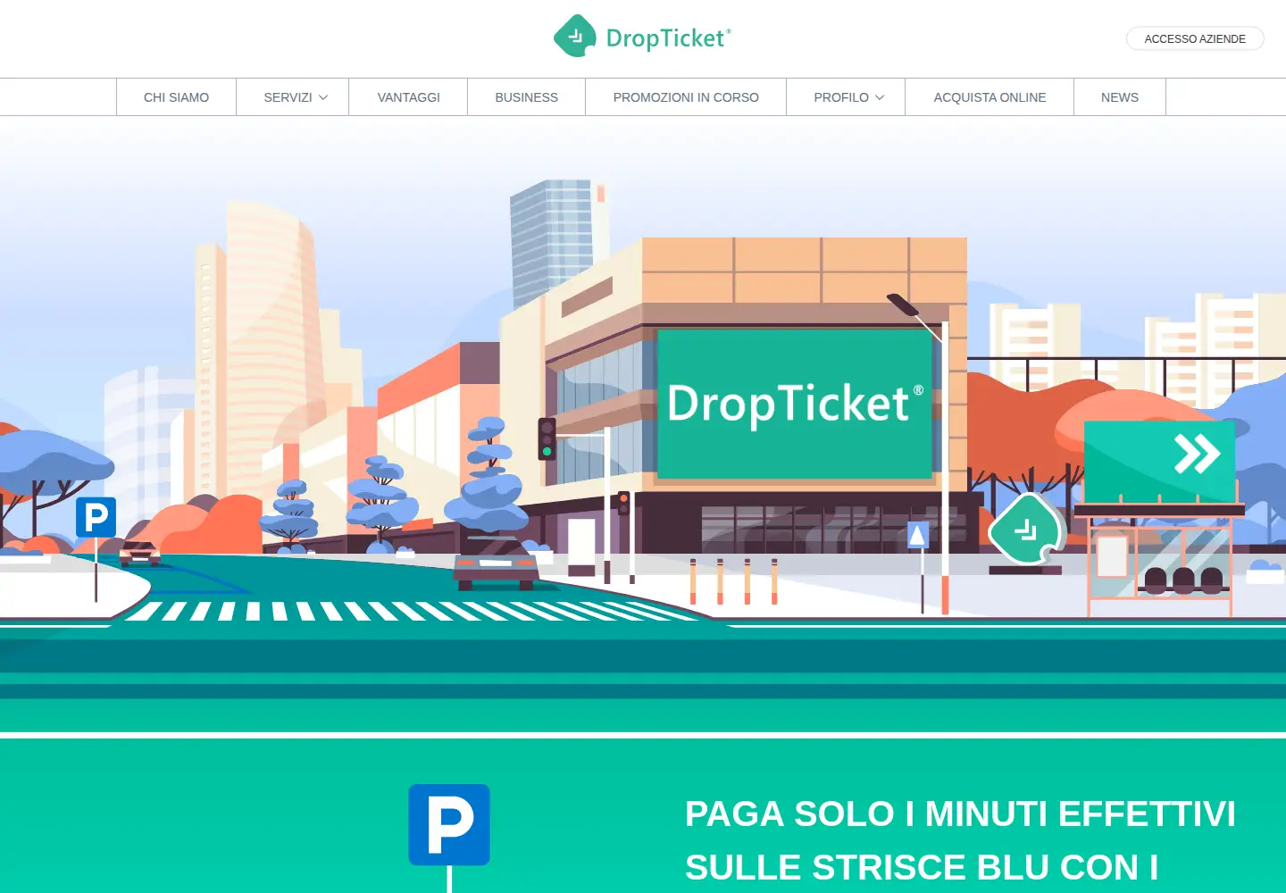 Captured homepage of dropticket.it in the current scan
