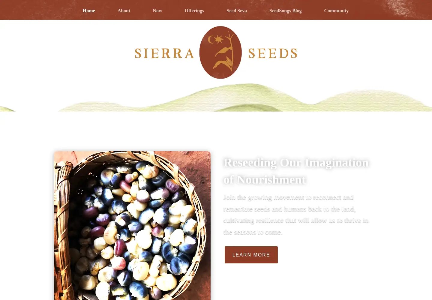 Screenshot of sierraseeds.org
