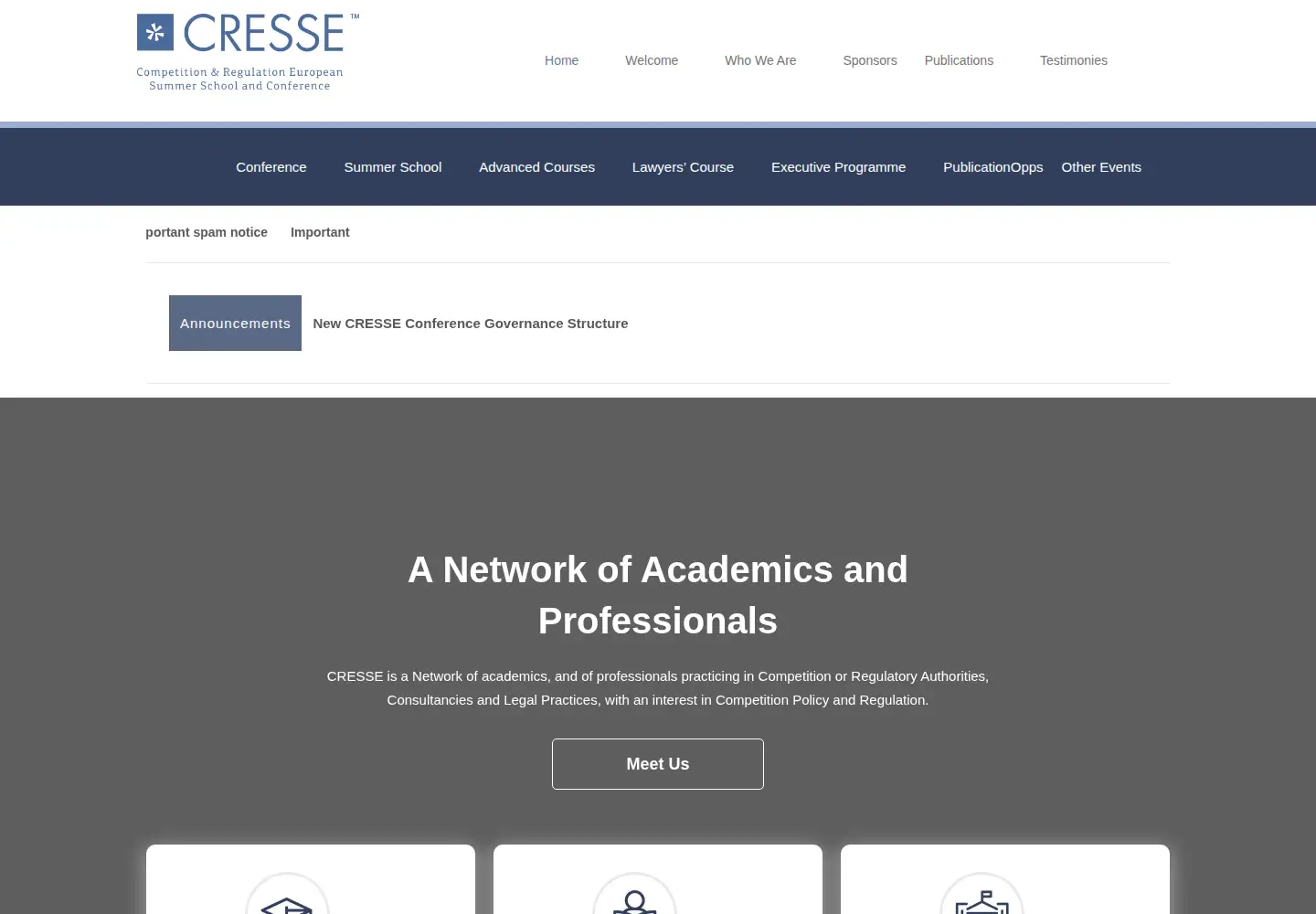 Captured homepage of cresse.info in the current scan