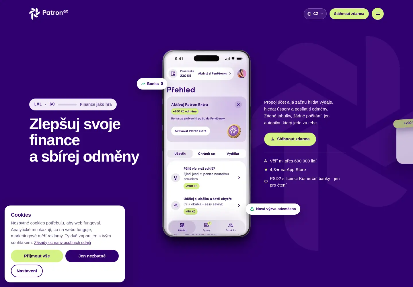 Captured homepage of patrongo.com in the current scan