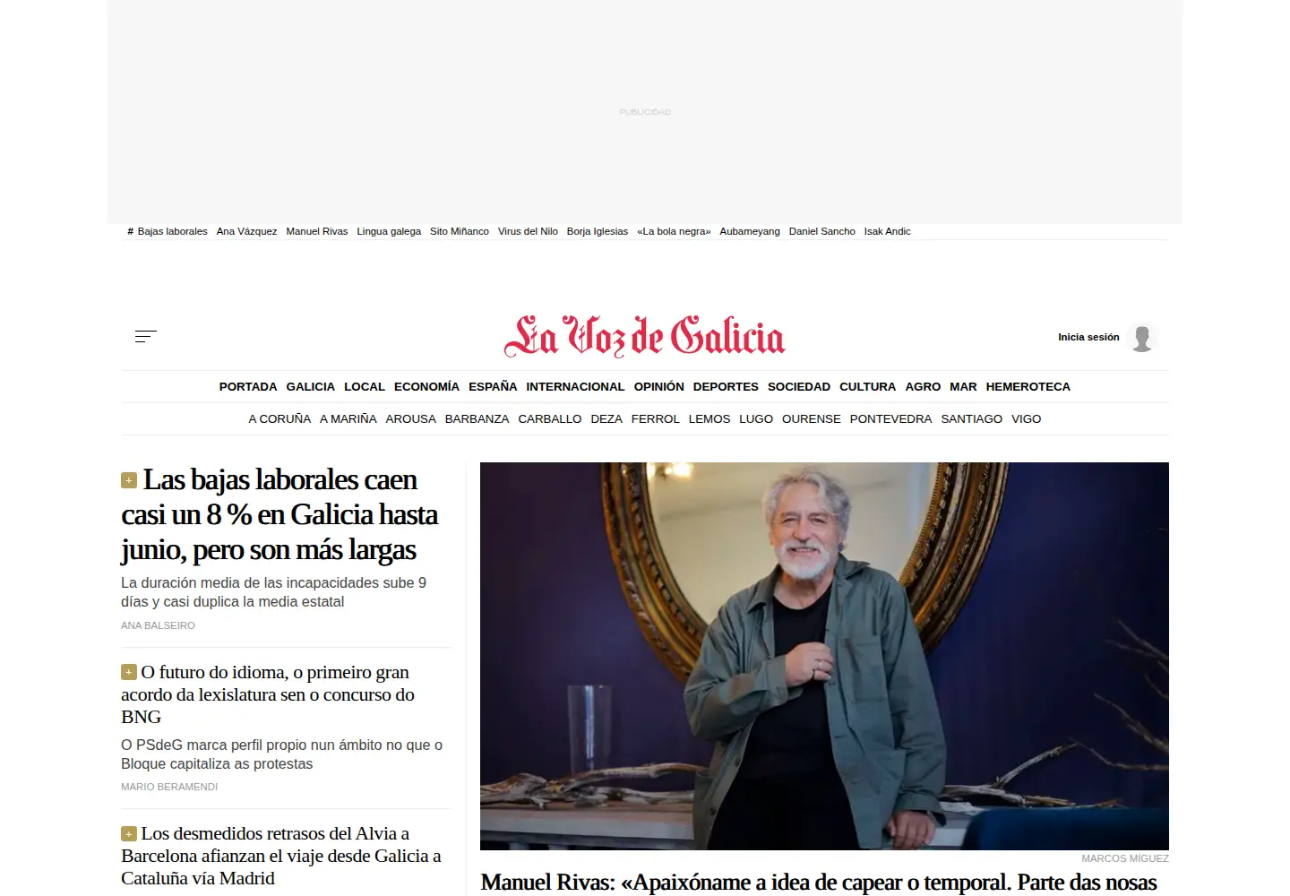 Screenshot of lavozdegalicia.es