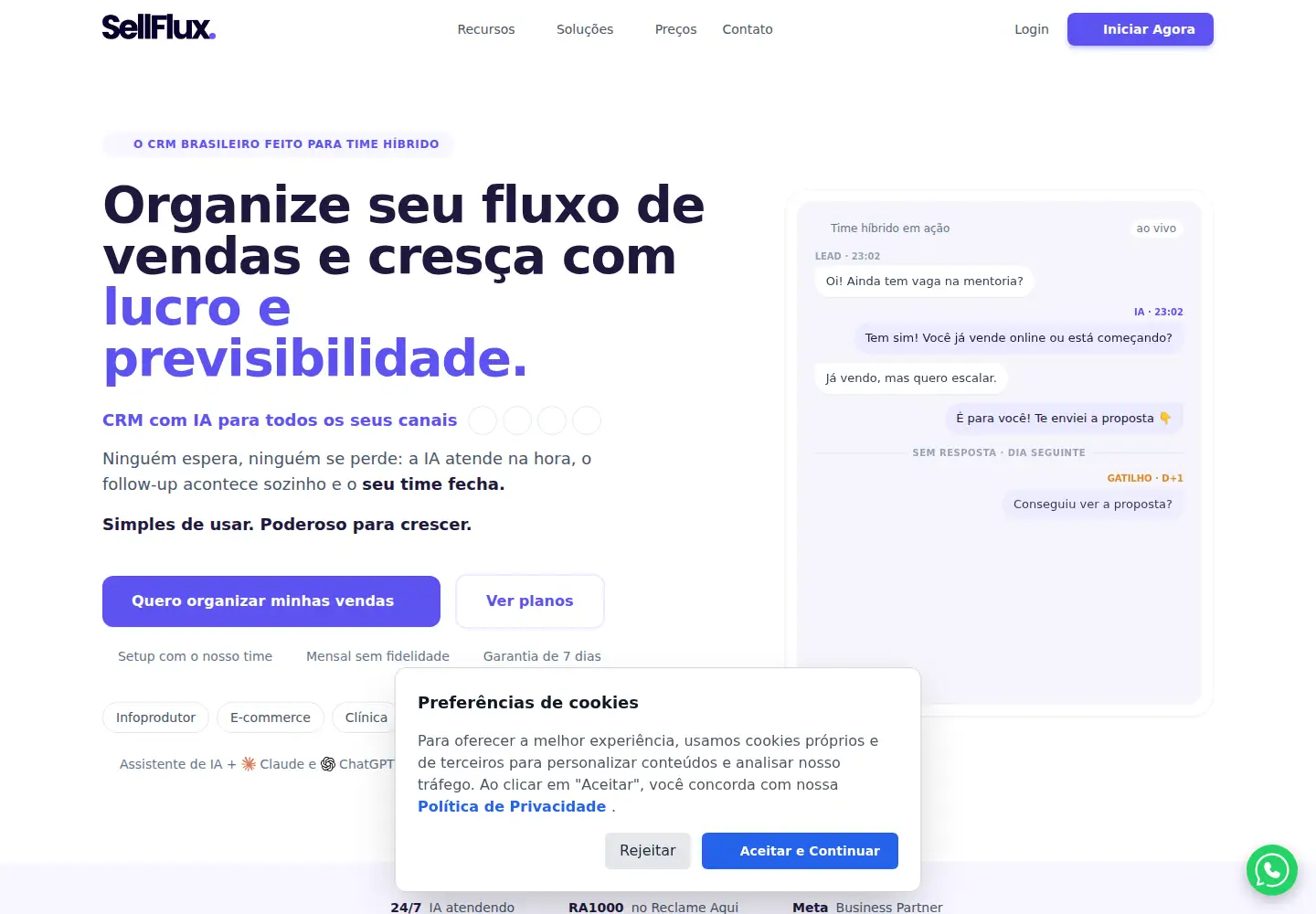 Screenshot of sellflux.com
