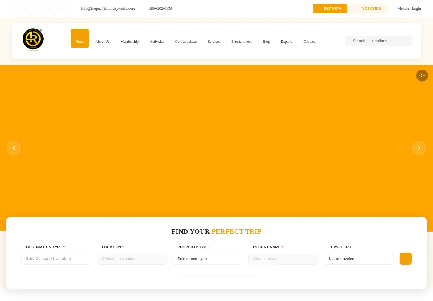 Screenshot of thepacificholidayworld.com