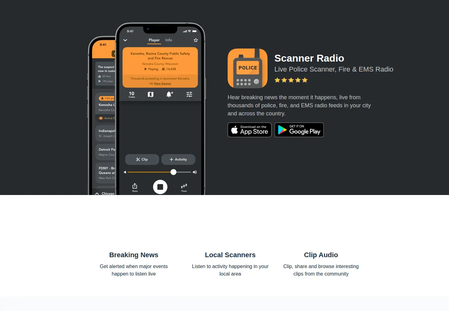 Screenshot of scannerradio.app