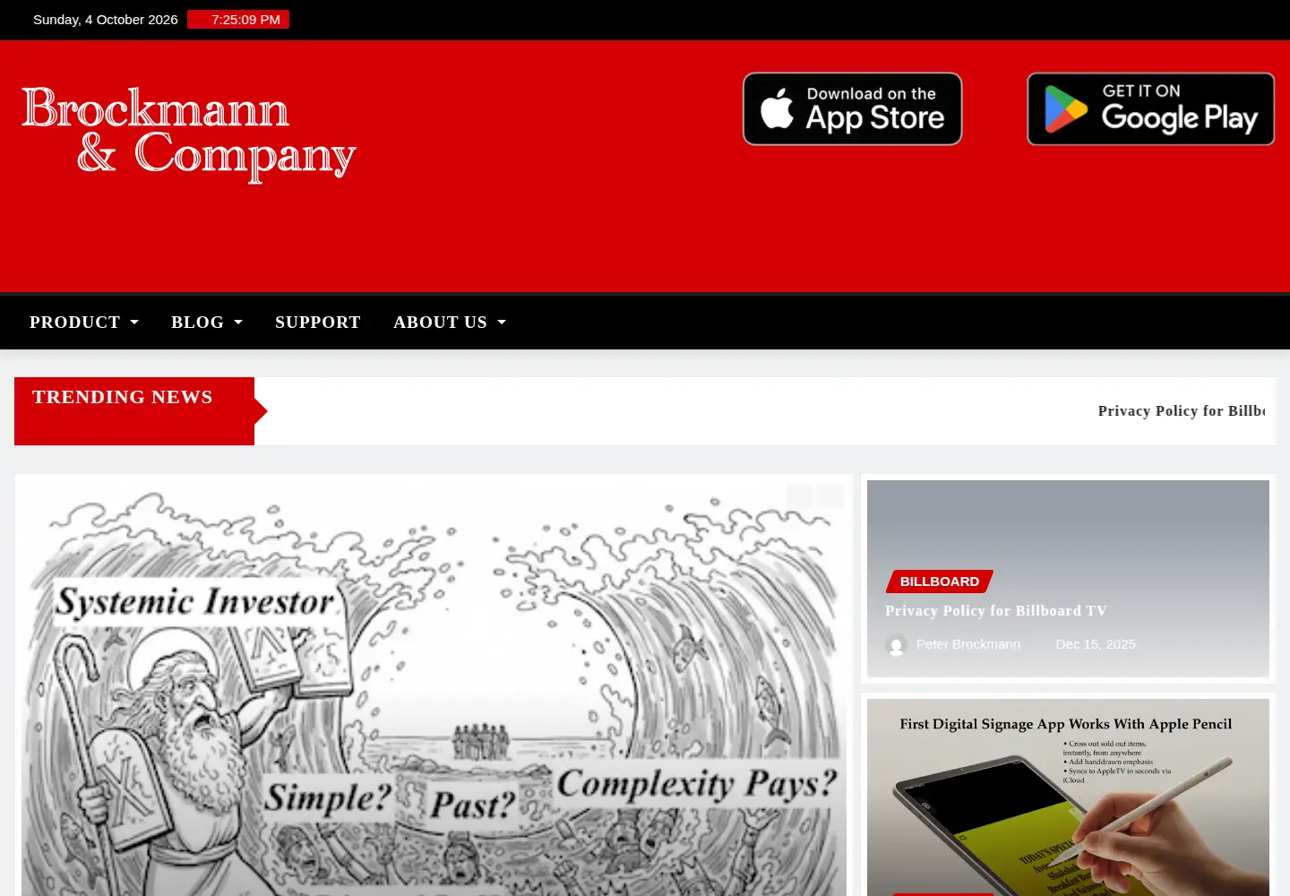 Captured homepage of brockmann.com in the current scan