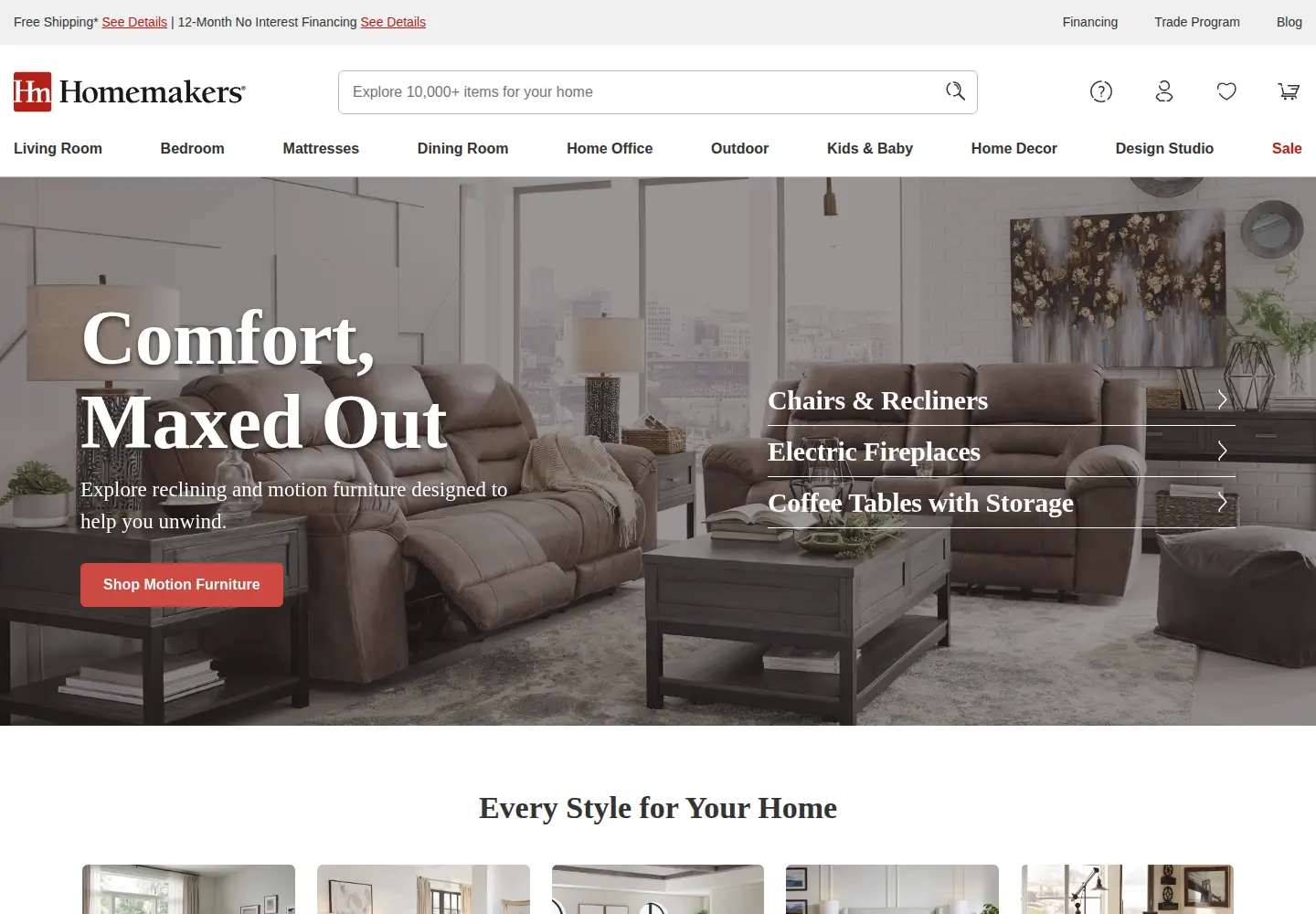 Captured homepage of homemakers.com in the current scan