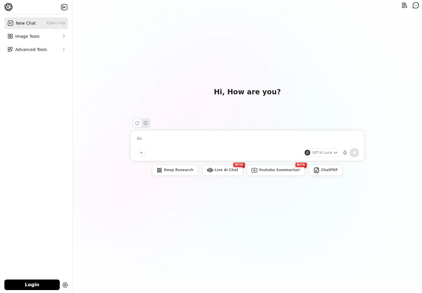 Captured homepage of crompt.ai in the current scan