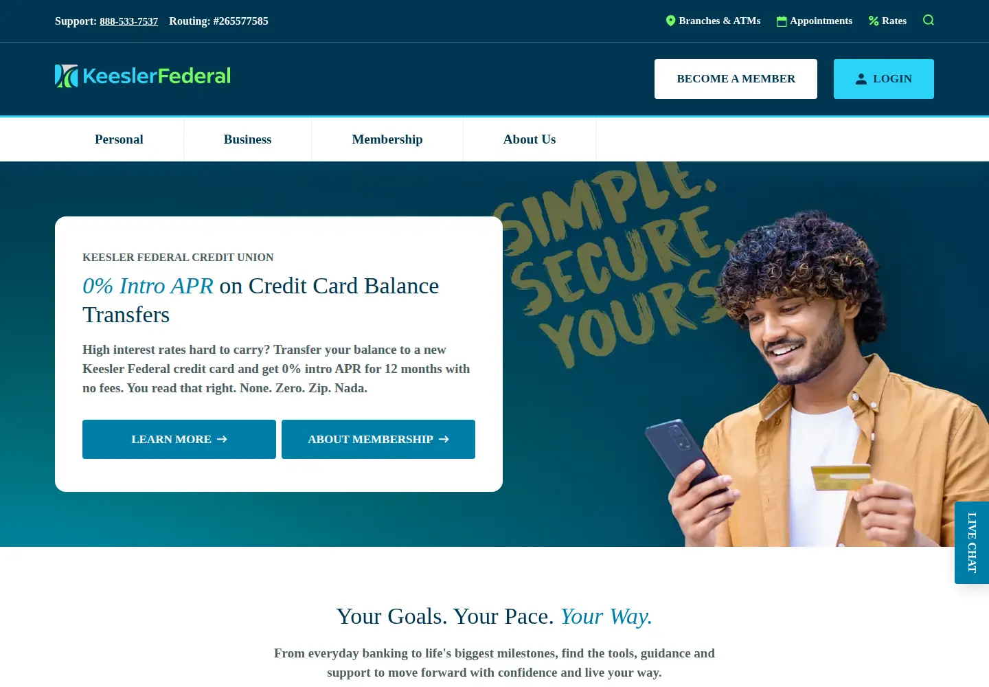 Captured homepage of kfcu.org in the current scan
