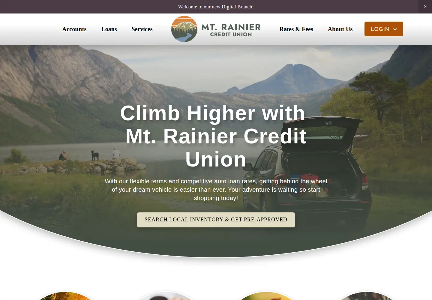 Captured homepage of mtrainierfcu.com in the current scan