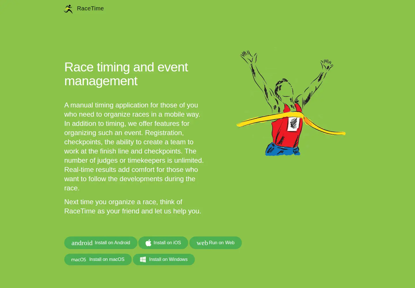 Screenshot of racetime.app