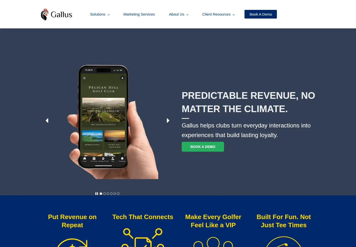 Captured homepage of gallusgolf.com in the current scan