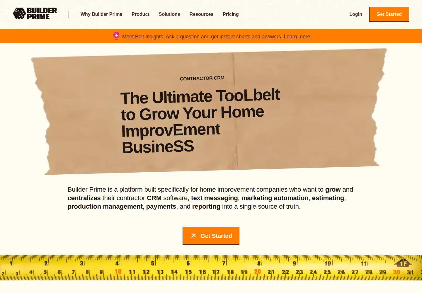 Captured homepage of builderprime.com in the current scan