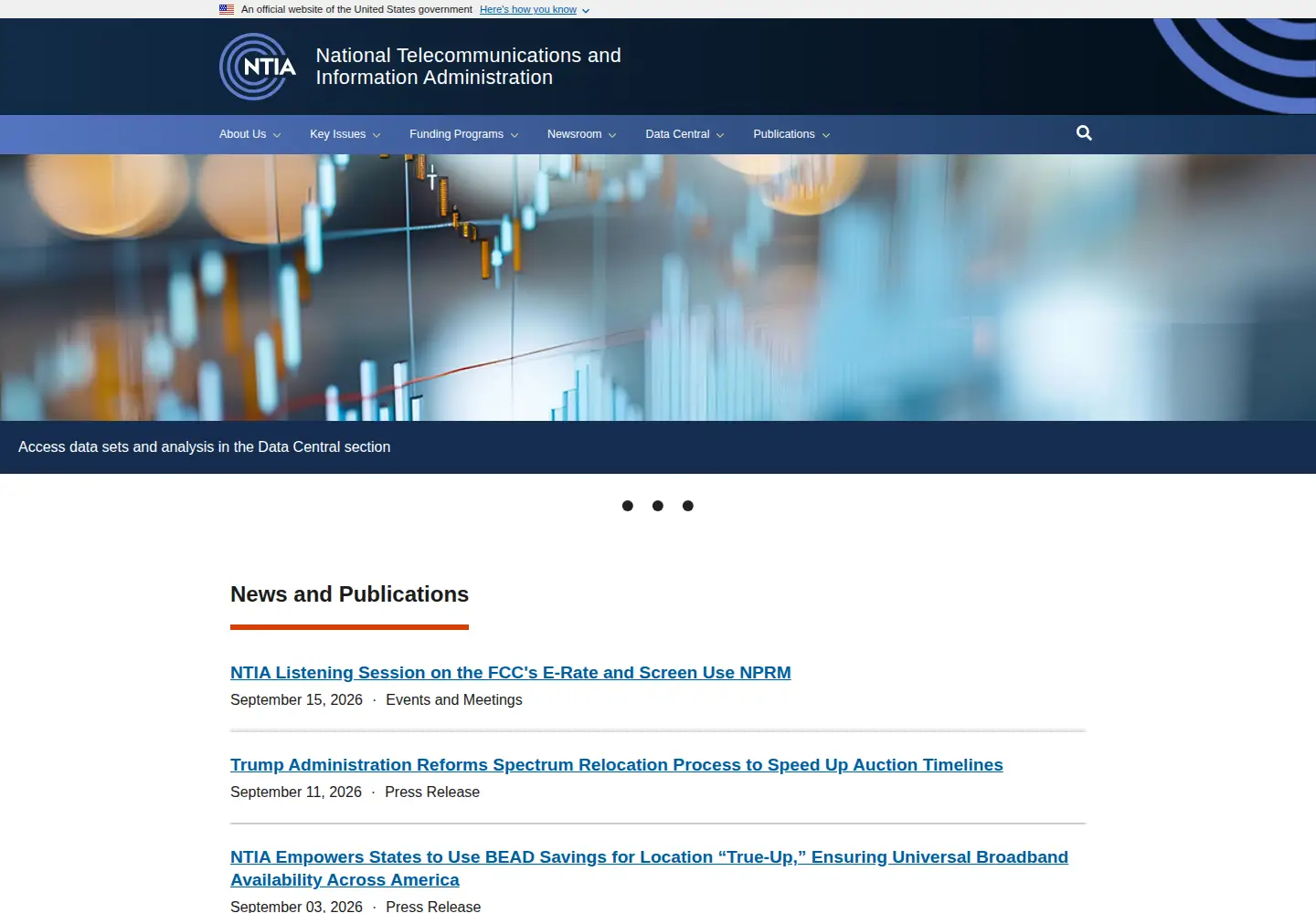 Screenshot of ntia.gov