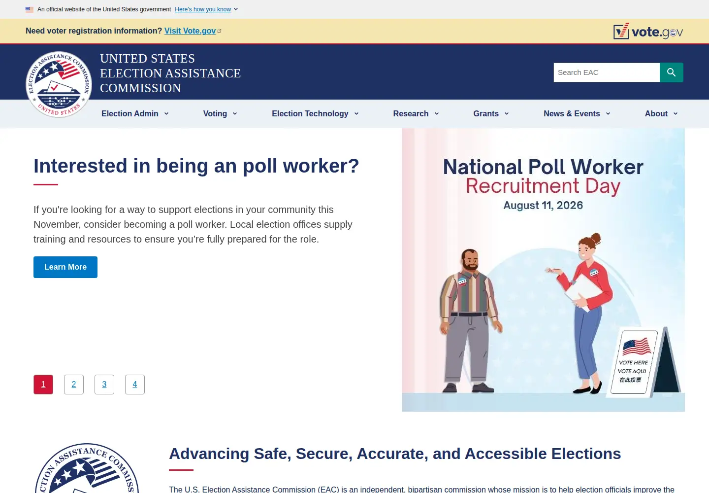 Screenshot of eac.gov