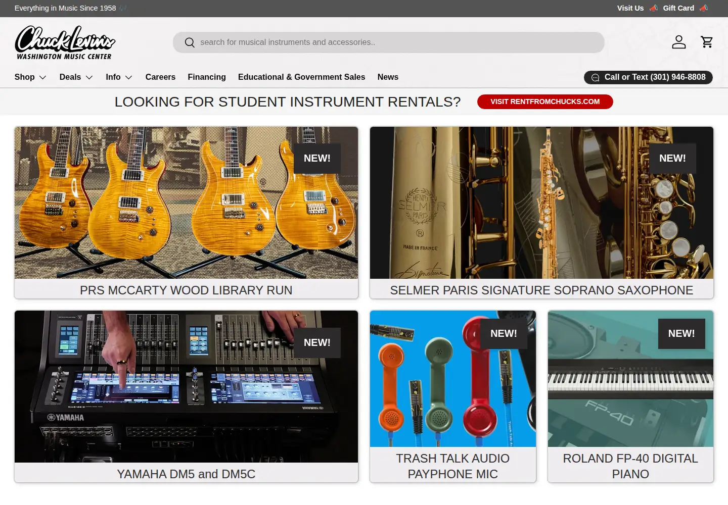 Screenshot of chucklevins.com