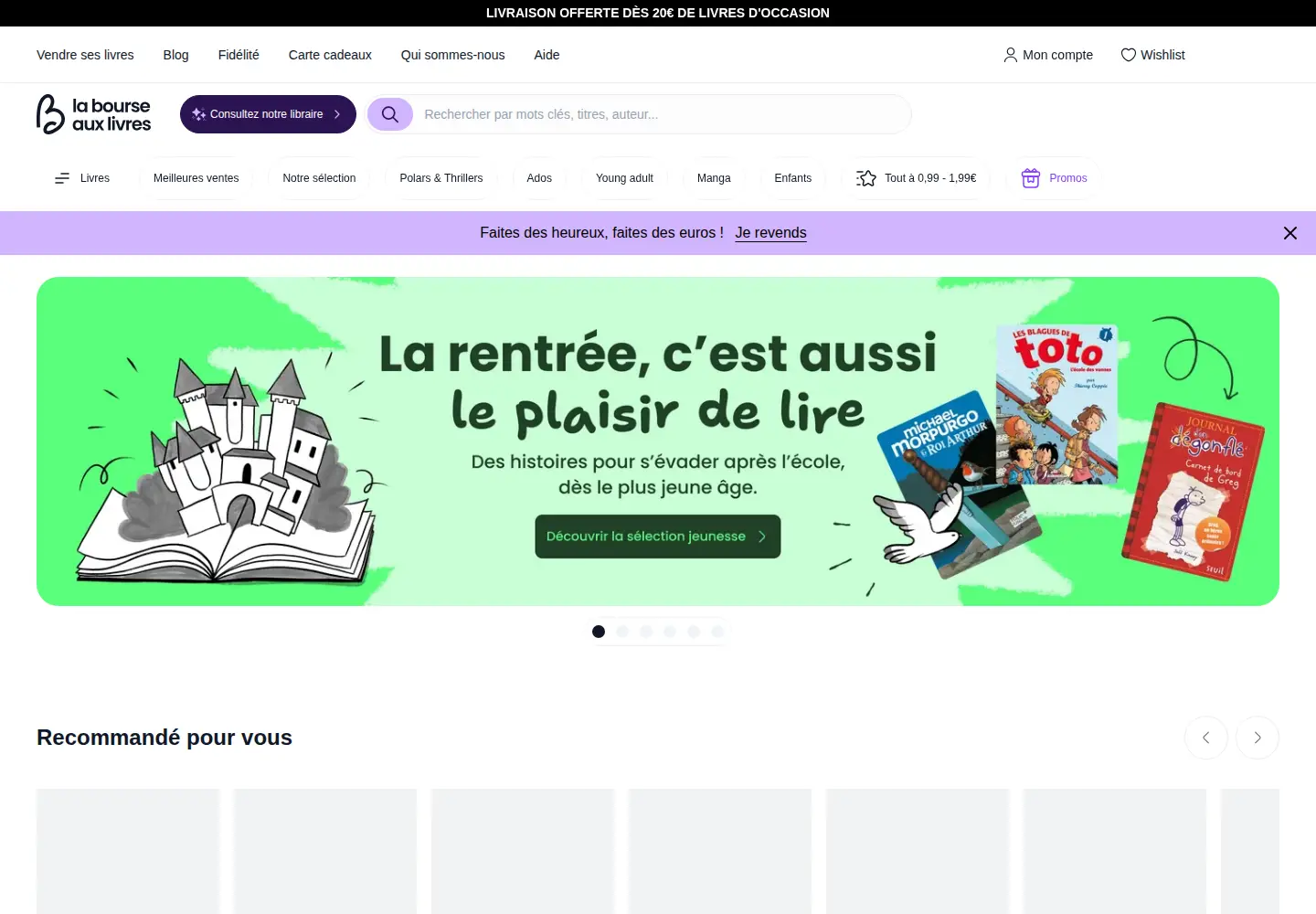 Screenshot of labourseauxlivres.fr