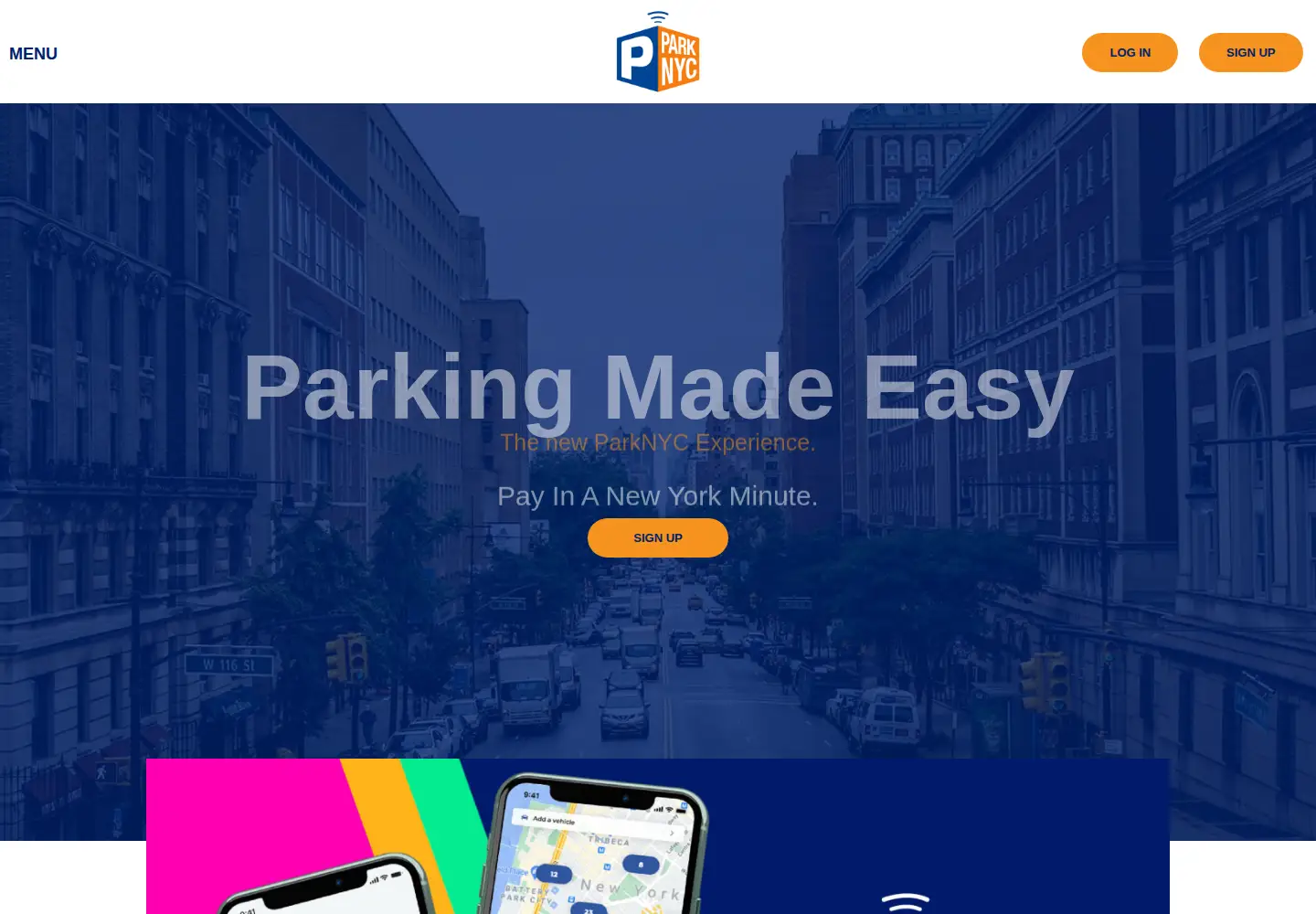Captured homepage of parknyc.org in the current scan