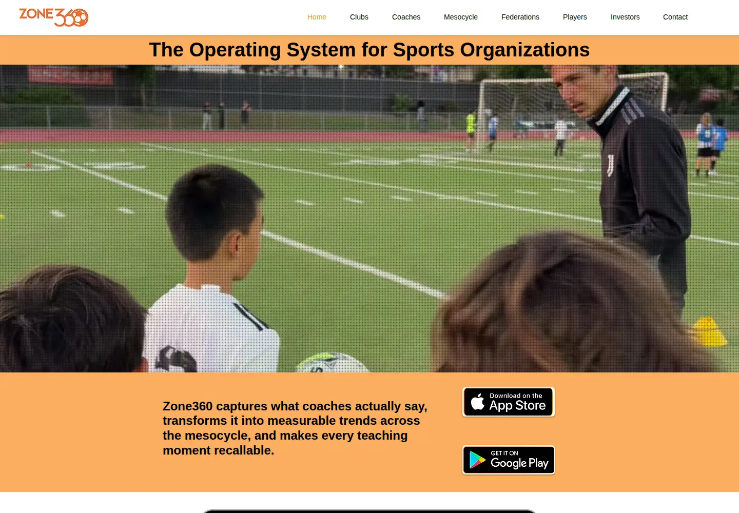 Captured homepage of zone360.ai in the current scan